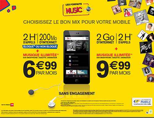 La Poste Mobile lance de nouveaux Forfaits Music