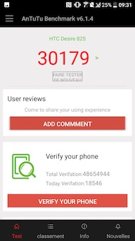 HTC Desire performances