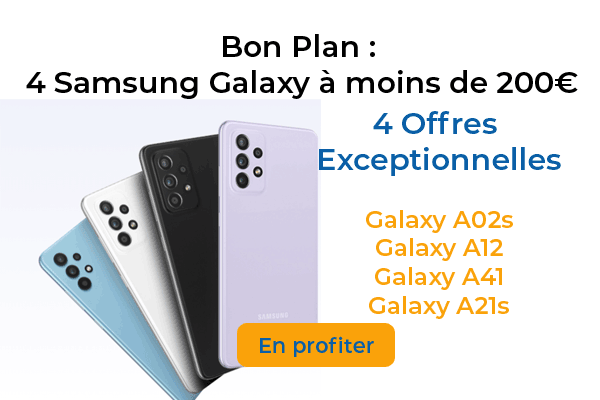 4 Smartphones Samsung Galaxy en promotion  à moins de 200€