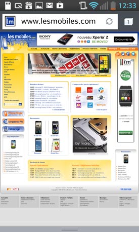 LG Optimus L5 II : navigateur Web