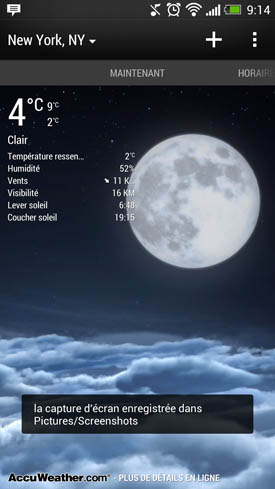 Test HTC One : météo