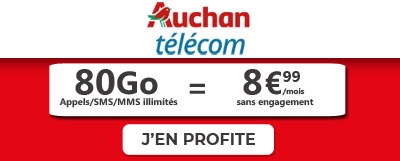 Forfait Auchan Telecom 80Go