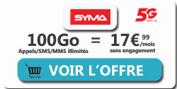 promo forfait Syma Mobile 100Go