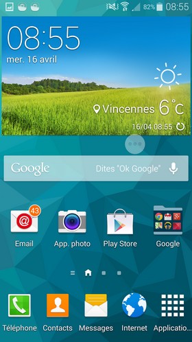 Samsung Galaxy S5 : interface Touchwiz