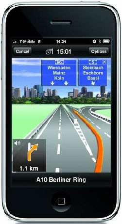 Le logiciel GPS Navigon Mobile pour iPhone 3GS