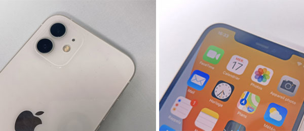 Face et Dos du haut de l'iPhone 12