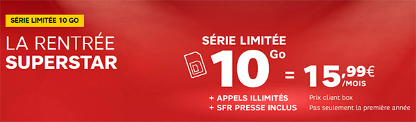 SFR lance un forfait mobile Starter 10 Go en série limitée