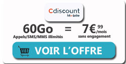 Forfait Mobile Cdiscount Mobile 60 Go