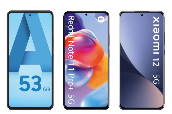 Les 3 meilleurs smartphones du mois : Galaxy A53 5G, Xiaomi Redmi Note 11 Pro+ et Xiaomi 12