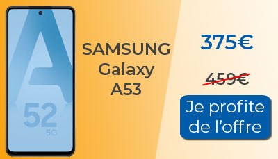 Le Samsung Galaxy A53 est moins cher chez Rakuten