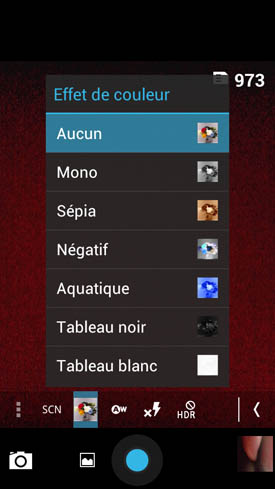 Wiko Cink Peax : menu appareil photo