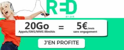 Forfait 20 Go à 5? seulement chez RED by SFR