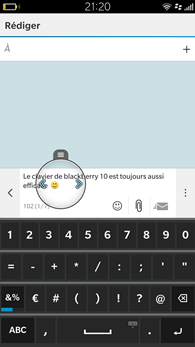 BlackBerry Leap : clavier virtuel