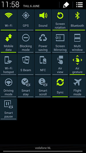 Capture d'écran de la mise à jour pour le Samsung galaxy S4