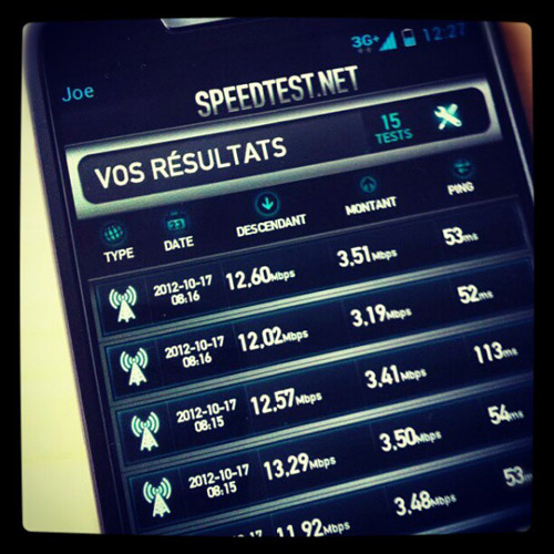 Joe Mobile : les débits 3G+