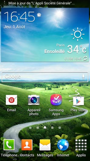 Samsung Galaxy S4 Mini : homescreen