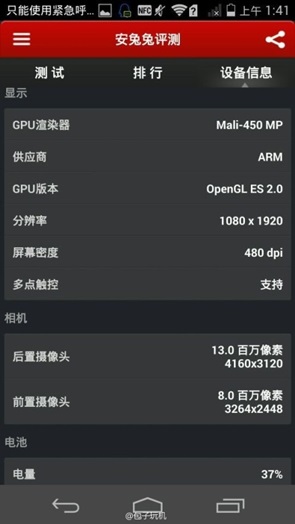 Huawei Ascend P7 : AnTuTu