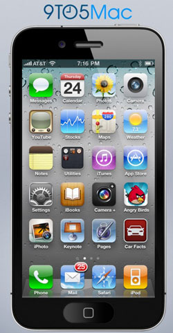 Un joli concept d'iPhone 5 avec un écran de 4 pouces, comparé à l'iPhone 4S