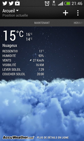 HTC Desire 500 : météo