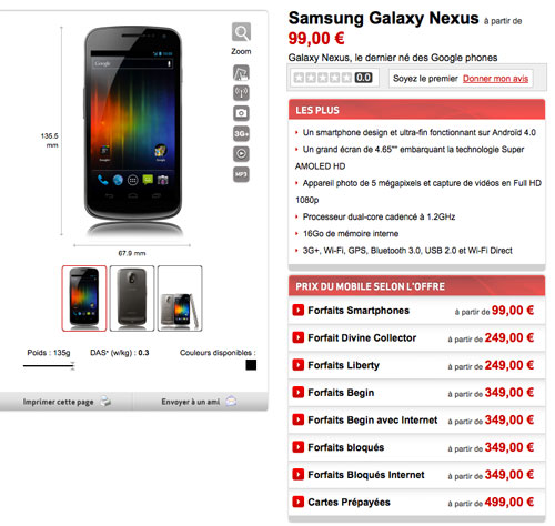 Le Samsung Galaxy Nexus est disponible chez Virgin Mobile 