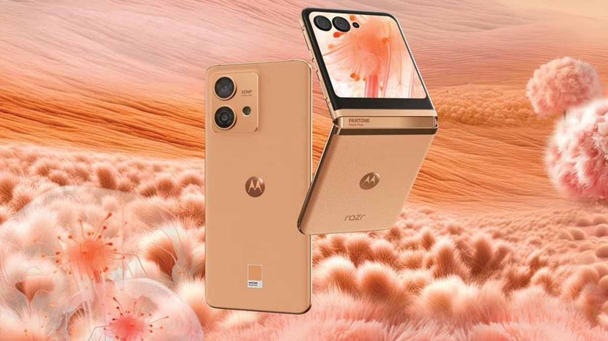 Motorola décline ses smartphones Razr 40 Ultra et edge 40 Neo avec la couleur Pantone de l’année 2024 : Peach Fuzz