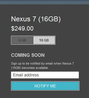 La Google Nexus 7 16 Go déjà en rupture de stock