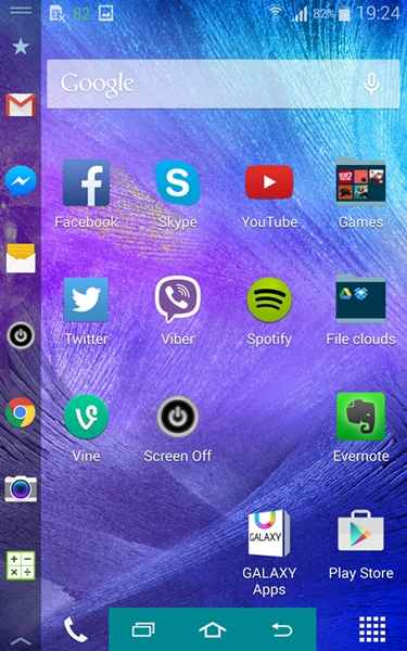 Samsung Galaxy Note Edge : mode gaucher