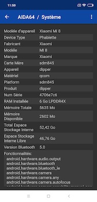 Xiaomi Mi 8 système