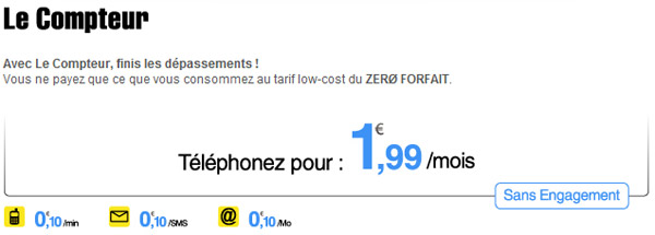 Zéro Forfait : Le Compteur