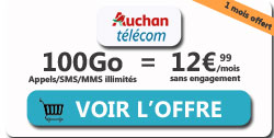 promo forfait auchan telecom 100go 1 mois offert