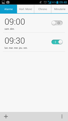 Huawei Ascend P2 : alarme