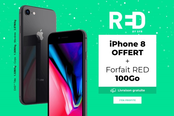 Vente privée : un iPhone 8 offert pour toute souscription au forfait mobile RED 100Go