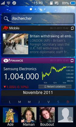 Test Samsung Galaxy Wave 3 processeur 1,4 GHz dos coulissant écran super amoled 4 pouces 5 mégapixels Bada 2.0 Live Panel Samsung Apps