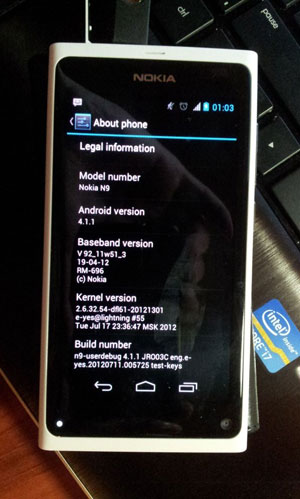 Android 4.1 Jelly Bean porté sur le Nokia N9