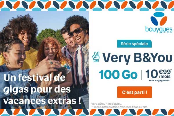 Forfaits Very B&You en promo : Faites le plein de gigas à prix mini pour les vacances !