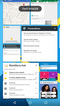 Blackberry Priv : gestionnaire de multitâches
