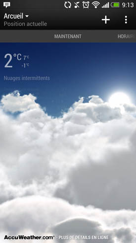 Test HTC One : météo