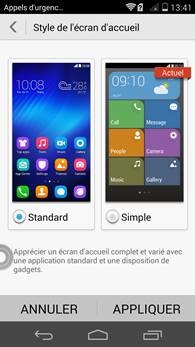 Honor 6 : style de l'écran d'accueil