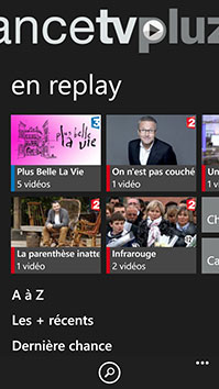 France TV Pluzz sur Windows Phone 8