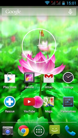 Kazam Thunder Q4.5 : écran d'accueil