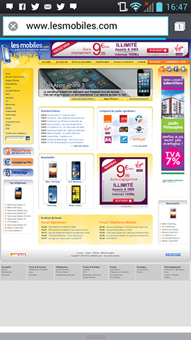 LG Optimus L9 : navigateur Web