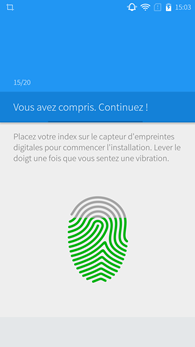 ZUK Z1 : enregistrement d'une empreinte digitale