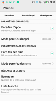 Hisence C20 : Pare-feu