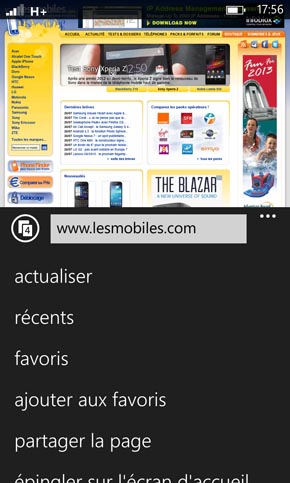 Nokia Lumia 925 : navigateur Web
