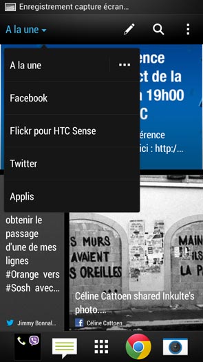 HTC One mini : interface utilisateur