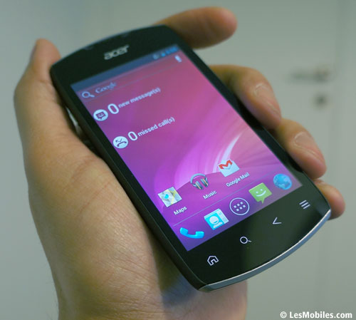 prise en main acer liquid glow android 4.0 ICS entrée de gamme