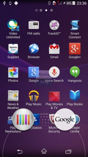 Interface Xperia Kitkat