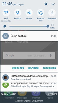 Samsung Galaxy J5 : centre de notifications