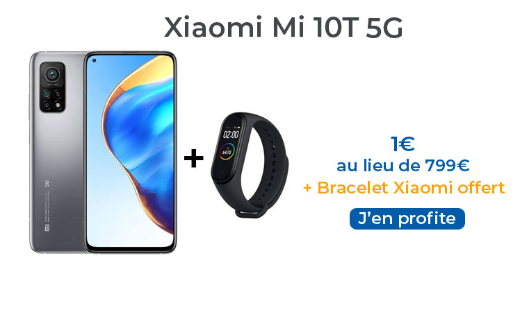 Xiaomi Mi 10T 5G à 1€ chez SFR + un bracelet Xiaomi Mi Smart offert