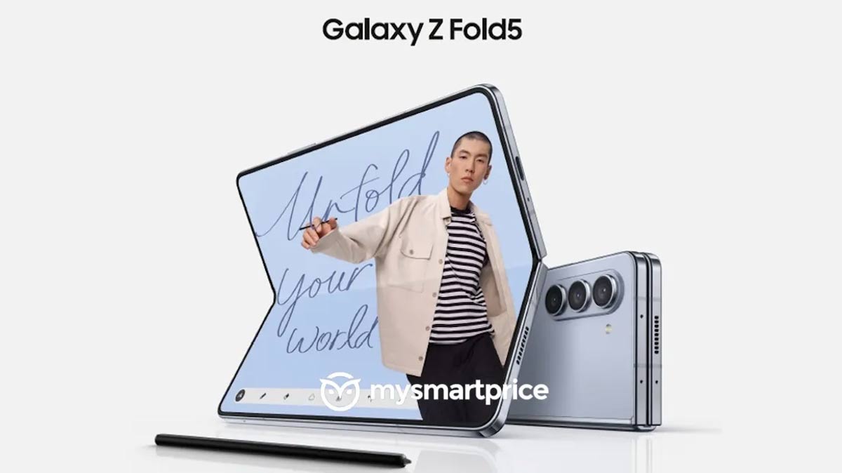 Fuite des visuels marketing des smartphones pliants Samsung Galaxy Z Fold5, légèrement embellis ?